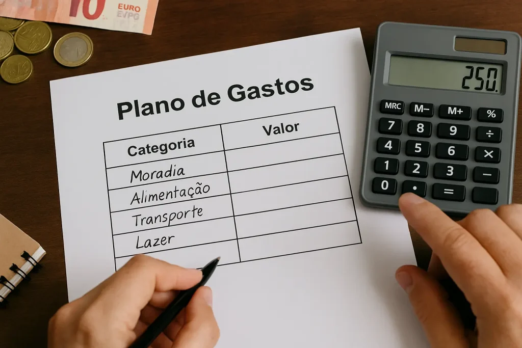 plano de gastos realista